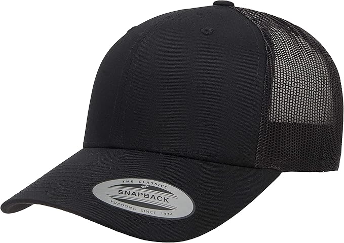 black trucker hat