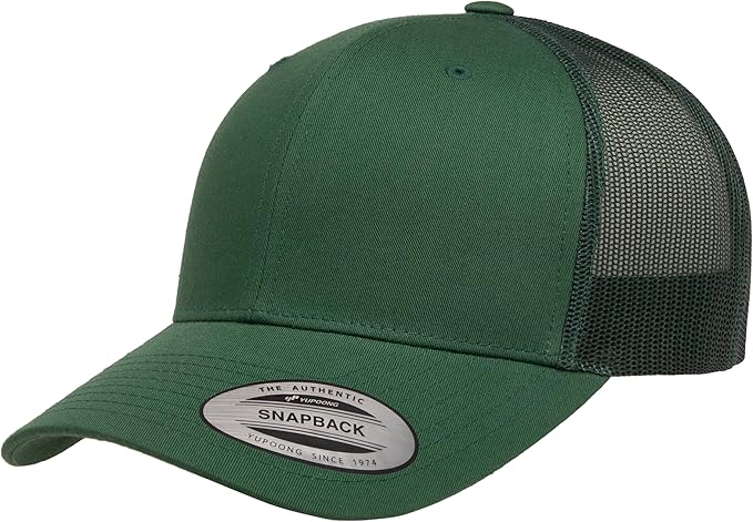 snap back green trucker hat