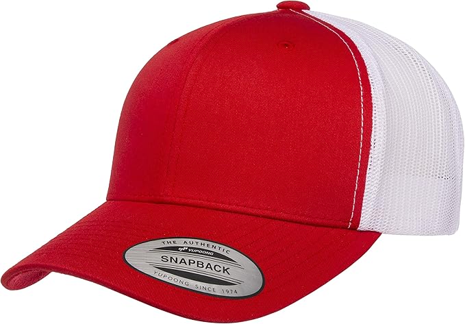 Red front white back trucker hat